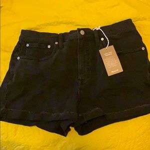 Madewell High Rise Black Denim Shorts